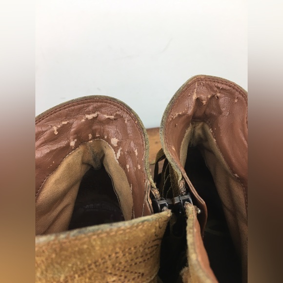 Sam Edelman Western Ankle Booties Women's Tan Leather Fringe Size 8M Side Zip. - Picture 7 of 12